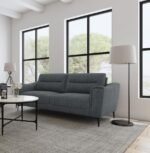 NOLAN UPHOLSTERED SLOPED TRACK ARM SOFA CHARCOAL - Image 2