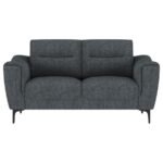 NOLAN UPHOLSTERED SLOPED TRACK ARM LOVESEAT CHARCOAL - Image 3