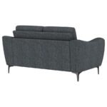 NOLAN UPHOLSTERED SLOPED TRACK ARM LOVESEAT CHARCOAL - Image 8