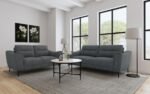 NOLAN UPHOLSTERED SLOPED TRACK ARM LOVESEAT CHARCOAL - Image 13