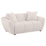 DESTINO 3-PIECE CHENILLE SPLAYED ARM SOFA SET GREIGE - Image 5