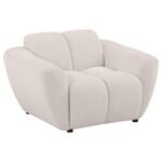 DESTINO 3-PIECE CHENILLE SPLAYED ARM SOFA SET GREIGE - Image 7