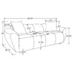 DESTINO 3-PIECE CHENILLE SPLAYED ARM SOFA SET GREIGE - Image 10