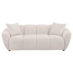 DESTINO CHENILLE UPHOLSTERED SPLAYED ARM SOFA GREIGE - Image 3