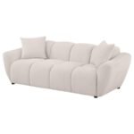 DESTINO CHENILLE UPHOLSTERED SPLAYED ARM SOFA GREIGE - Image 4