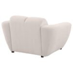 DESTINO CHENILLE UPHOLSTERED SPLAYED ARM ACCENT CHAIR GREIGE - Image 7