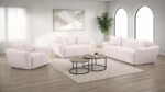 DESTINO CHENILLE UPHOLSTERED SPLAYED ARM ACCENT CHAIR GREIGE - Image 11