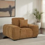 OCTAVIA UPHOLSTERED TRACK ARM ACCENT CHAIR AMBER - Image 2
