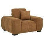 OCTAVIA UPHOLSTERED TRACK ARM ACCENT CHAIR AMBER