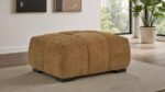 OCTAVIA UPHOLSTERED RECTANGULAR OTTOMAN AMBER - Image 2