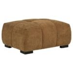 OCTAVIA UPHOLSTERED RECTANGULAR OTTOMAN AMBER