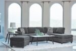 MCCORD UPHOLSTERED TRACK ARM SECTIONAL SOFA DARK GREY - Image 2
