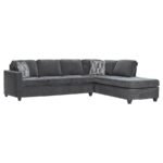 MCCORD UPHOLSTERED TRACK ARM SECTIONAL SOFA DARK GREY