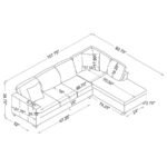 MCCORD UPHOLSTERED TRACK ARM SECTIONAL SOFA DARK GREY - Image 6