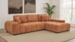 OCTAVIA UPHOLSTERED SECTIONAL CHAISE SOFA ORANGE - Image 2