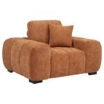 OCTAVIA UPHOLSTERED TRACK ARM ACCENT CHAIR ORANGE