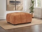 OCTAVIA UPHOLSTERED RECTANGULAR OTTOMAN ORANGE - Image 2