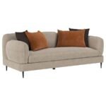 JADE CHENILLE UPHOLSTERED SCULPTED TRACK ARM SOFA LATTE
