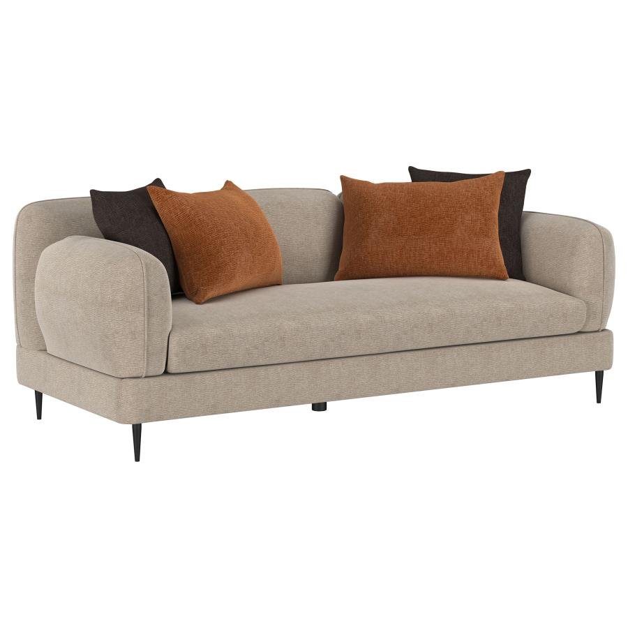 509411_02x900.jpg JADE CHENILLE UPHOLSTERED SCULPTED TRACK ARM SOFA LATTE - Image 1