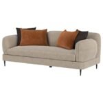 JADE CHENILLE UPHOLSTERED SCULPTED TRACK ARM SOFA LATTE - Image 4
