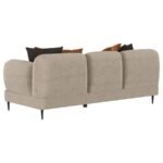 JADE CHENILLE UPHOLSTERED SCULPTED TRACK ARM SOFA LATTE - Image 6