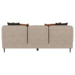 JADE CHENILLE UPHOLSTERED SCULPTED TRACK ARM SOFA LATTE - Image 7