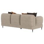 JADE CHENILLE UPHOLSTERED SCULPTED TRACK ARM SOFA LATTE - Image 8