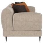 JADE CHENILLE UPHOLSTERED SCULPTED TRACK ARM SOFA LATTE - Image 9