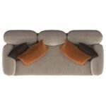 JADE CHENILLE UPHOLSTERED SCULPTED TRACK ARM SOFA LATTE - Image 10