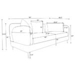 JADE CHENILLE UPHOLSTERED SCULPTED TRACK ARM SOFA LATTE - Image 14