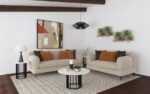 JADE CHENILLE UPHOLSTERED SCULPTED TRACK ARM SOFA LATTE - Image 15