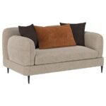 JADE CHENILLE UPHOLSTERED SCULPTED TRACK ARM LOVESEAT LATTE