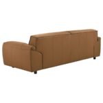 BUXTON TOP GRAIN LEATHER UPHOLSTERED SOFA ORANGE - Image 6