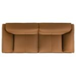 BUXTON TOP GRAIN LEATHER UPHOLSTERED SOFA ORANGE - Image 10