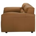 BUXTON TOP GRAIN LEATHER UPHOLSTERED LOVESEAT ORANGE - Image 5