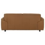 BUXTON TOP GRAIN LEATHER UPHOLSTERED LOVESEAT ORANGE - Image 7