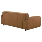 BUXTON TOP GRAIN LEATHER UPHOLSTERED LOVESEAT ORANGE - Image 8