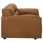 BUXTON TOP GRAIN LEATHER UPHOLSTERED LOVESEAT ORANGE - Image 9