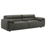BUXTON TOP GRAIN LEATHER UPHOLSTERED SOFA GRAPHITE