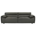BUXTON TOP GRAIN LEATHER UPHOLSTERED SOFA GRAPHITE - Image 3