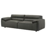 BUXTON TOP GRAIN LEATHER UPHOLSTERED SOFA GRAPHITE - Image 4