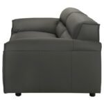 BUXTON TOP GRAIN LEATHER UPHOLSTERED SOFA GRAPHITE - Image 5