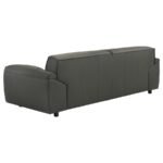 BUXTON TOP GRAIN LEATHER UPHOLSTERED SOFA GRAPHITE - Image 6