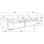 BUXTON TOP GRAIN LEATHER UPHOLSTERED SOFA GRAPHITE - Image 12