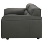 BUXTON TOP GRAIN LEATHER UPHOLSTERED LOVESEAT GRAPHITE - Image 5