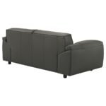 BUXTON TOP GRAIN LEATHER UPHOLSTERED LOVESEAT GRAPHITE - Image 8