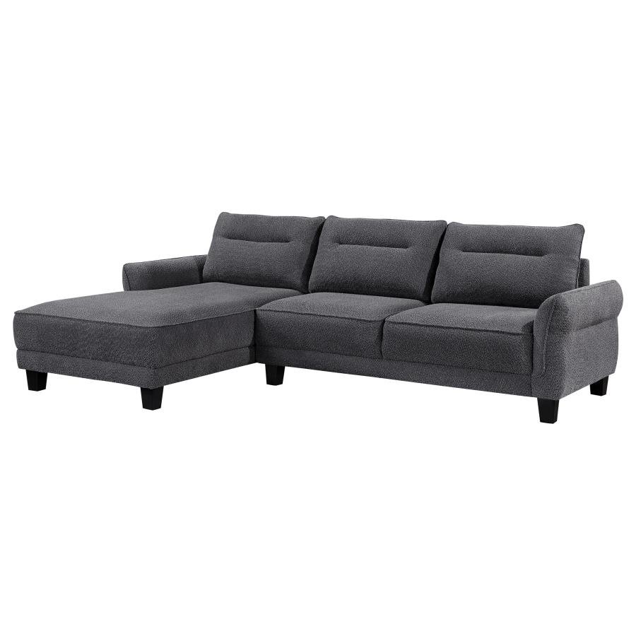 509540_02x900.jpg CASPIAN UPHOLSTERED CURVED ARM CHAISE SECTIONAL SOFA GREY - Image 1