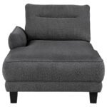 CASPIAN UPHOLSTERED CURVED ARM CHAISE SECTIONAL SOFA GREY - Image 6