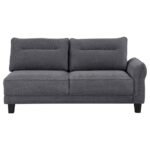 CASPIAN UPHOLSTERED CURVED ARM CHAISE SECTIONAL SOFA GREY - Image 7