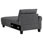 CASPIAN UPHOLSTERED CURVED ARM CHAISE SECTIONAL SOFA GREY - Image 9